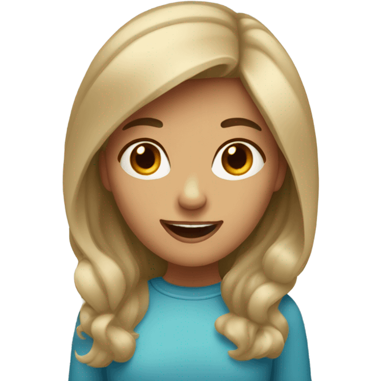 Crooked tooth dark blond girl emoji