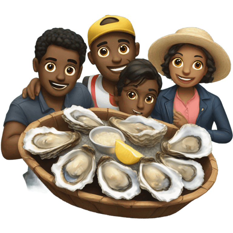 Oyster roast with friends emoji