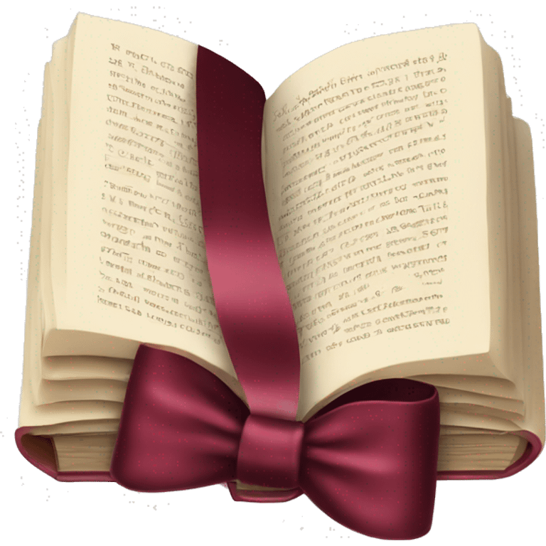 open book with burgundy bow and lipstick emoji