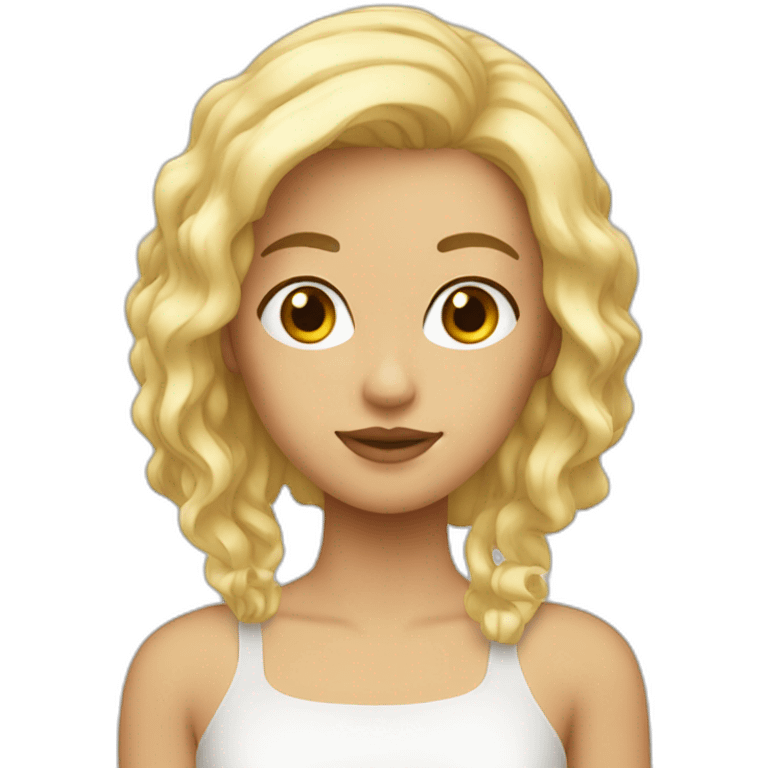 Chica rubia con pelo blanco clara emoji