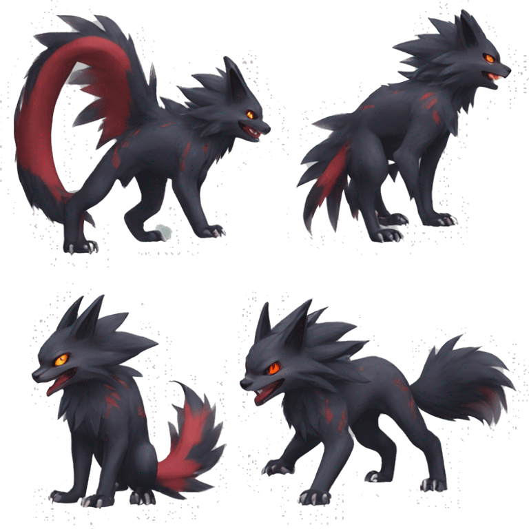 Nargacuga-Litten-Zoroark full body emoji