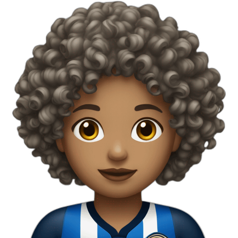 Curly Girl with Inter Trikot emoji