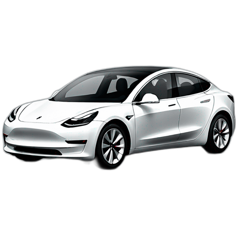 white Tesla Model 3 emoji