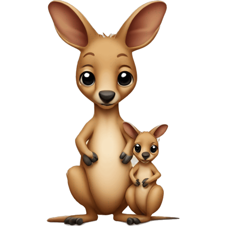 kangaroo with baby in its pouch emoji