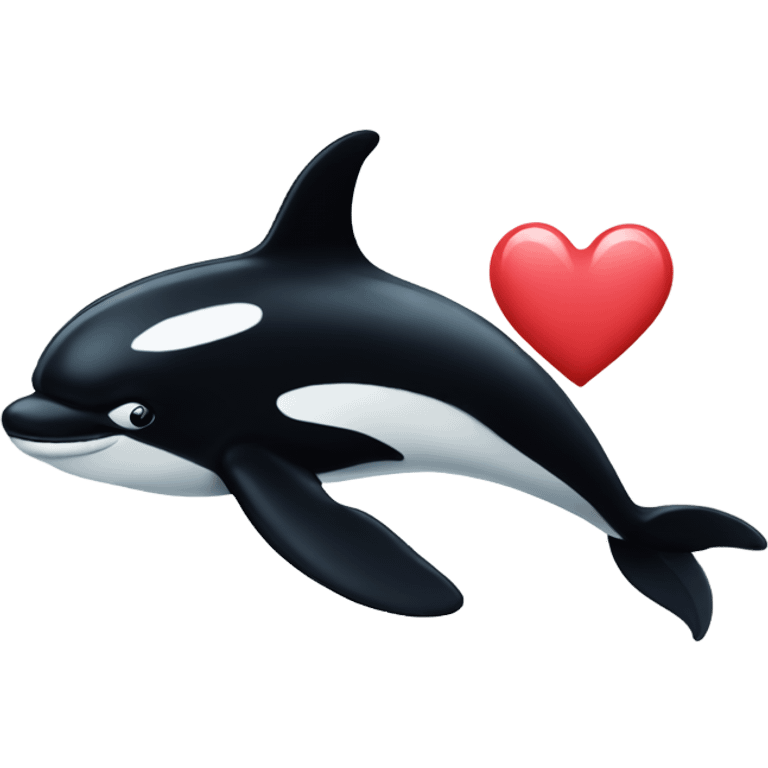 Orca with a love heart emoji