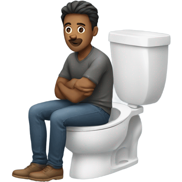 Man sitting on toilet emoji