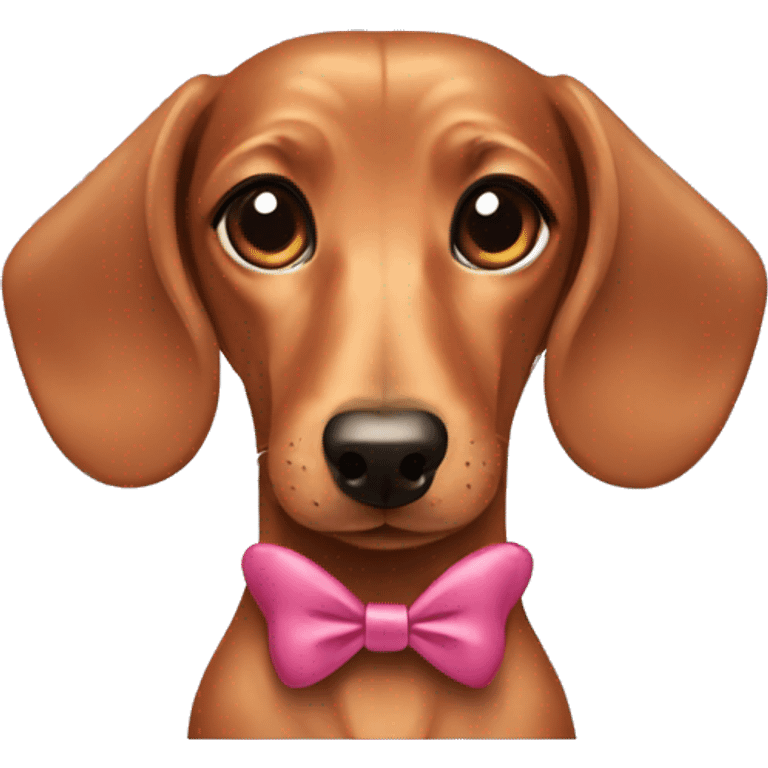 dachshund with bow   emoji