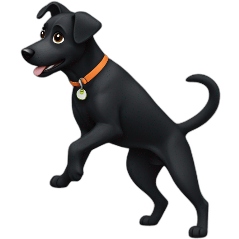 black dog training emoji