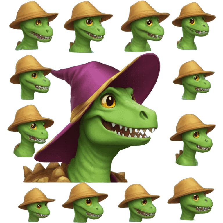 Dinosaur wizard emoji