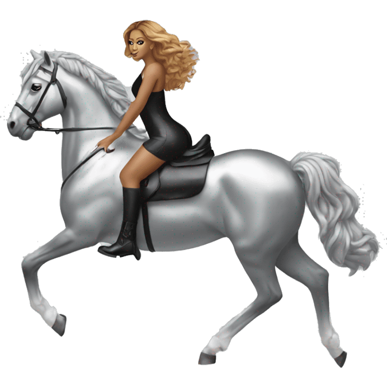 Beyonce on a silver horse emoji