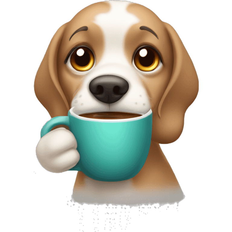 dog drinking hot coco emoji