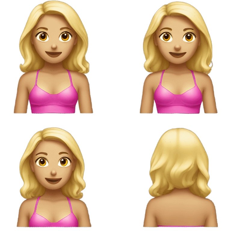 Blonde girl with pink bikini  emoji