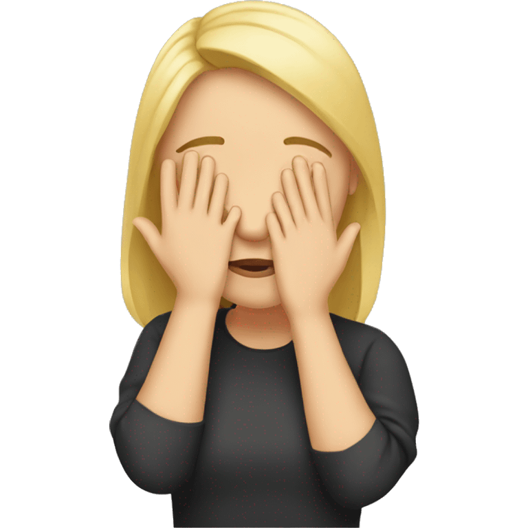 a girl with her hand covering her face emoji