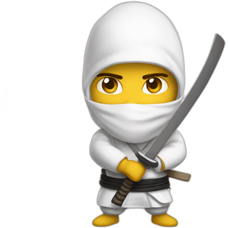 Ninja Blanco peleando emoji