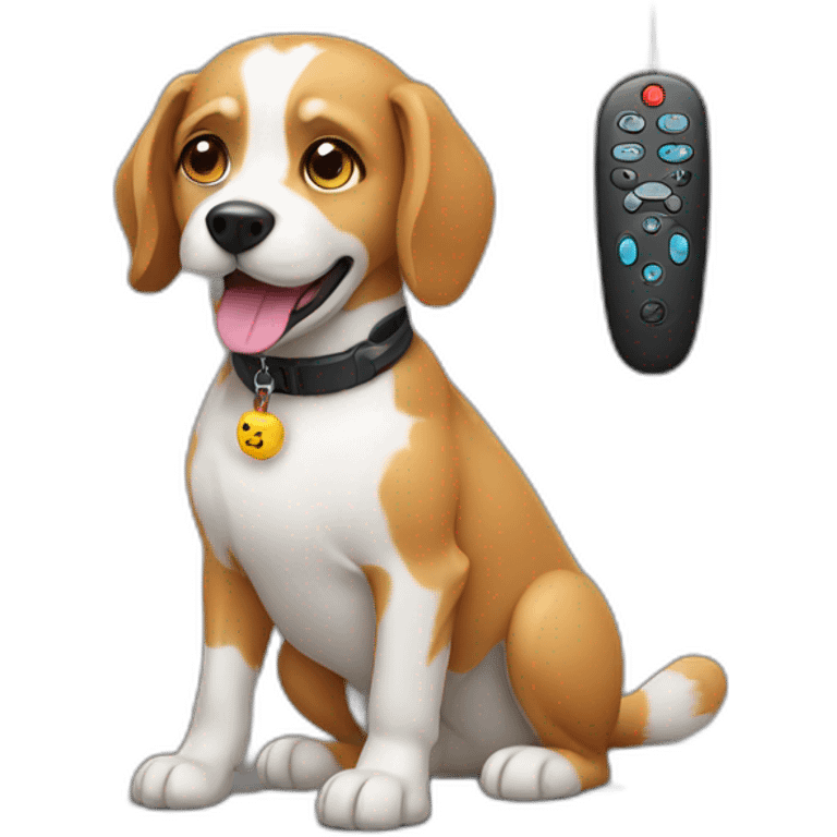 Dog with remote control emoji