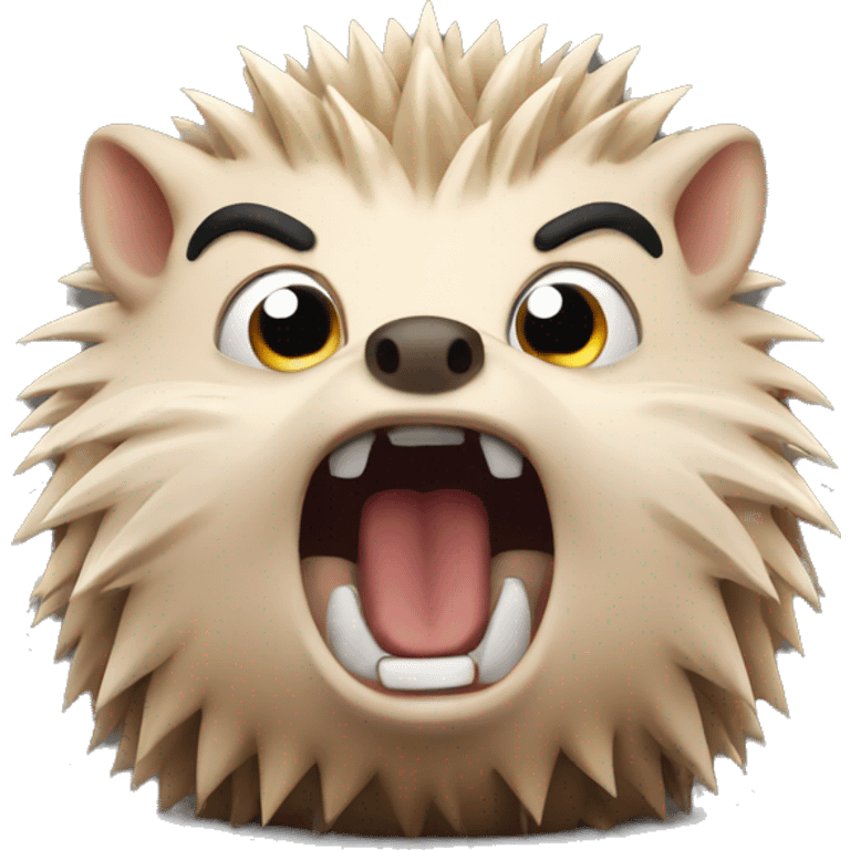 The angry little hedgehog screams emoji