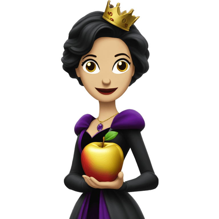 The Evil Queen Regina Mills from Once Upon A Time, holding a golden apple,smirking evily. emoji