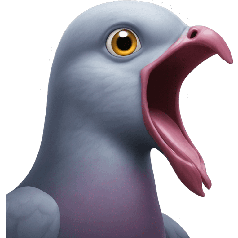 giant pigeon mouth emoji