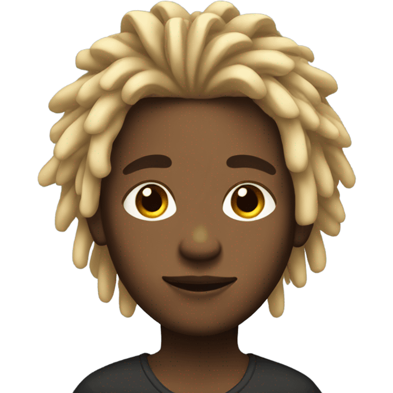 brown skin boy with blonde and brown dreads emoji