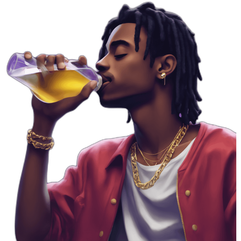 playboi carti sipping lean at a concert emoji