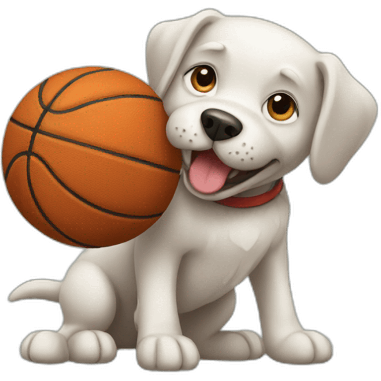 Dog playing basketball emoji