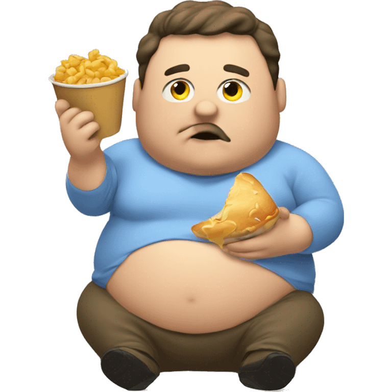 Fat man eating food emoji