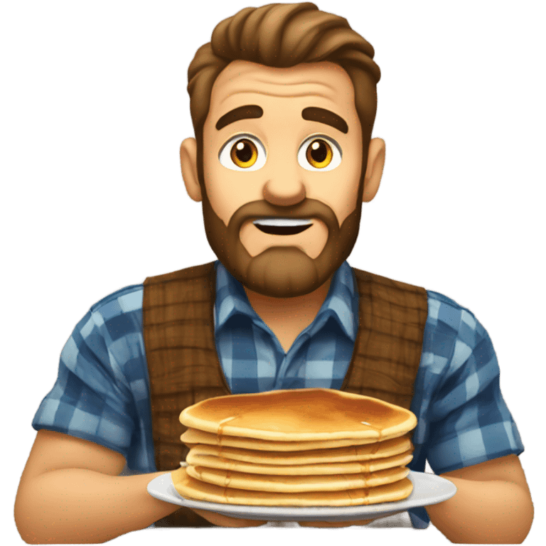 Lumberjack eating pancakes at Dennys  emoji