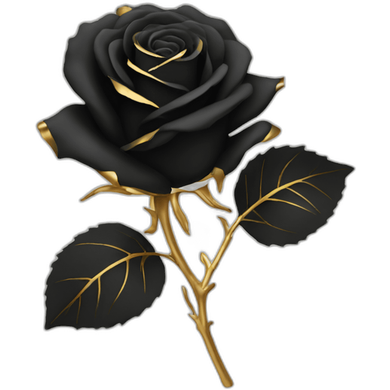 Black rose with gold stem emoji