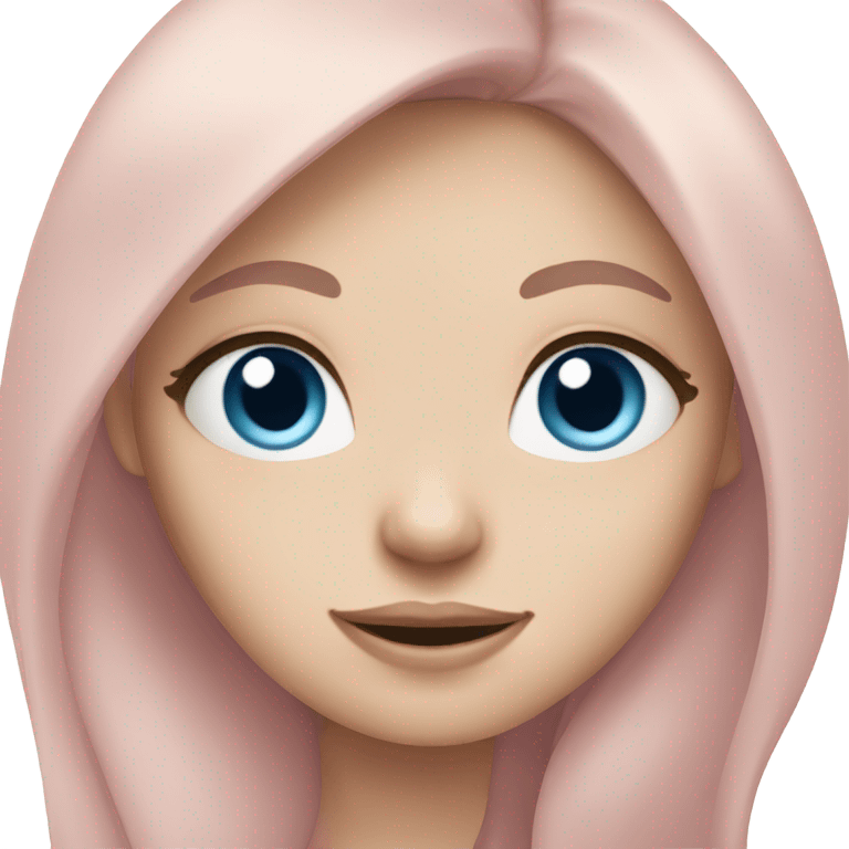 girl with long brunette hair blue eyes and pale pink skin emoji