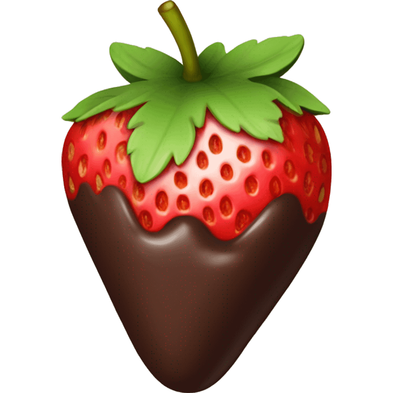 Chocolate dipped strawberry  emoji