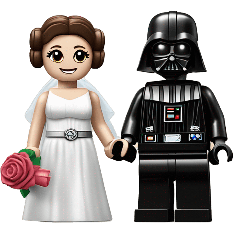 Lego Princess Leia and Darth Vader get married emoji