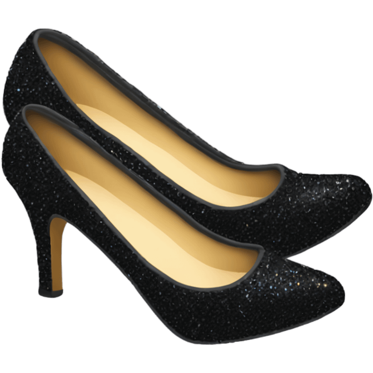 all black sparkly high heel emoji