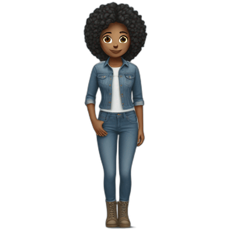 anazed girl in denim emoji