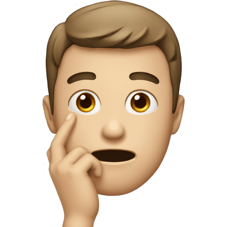 man with hand on face, with open mouth, wondering emoji