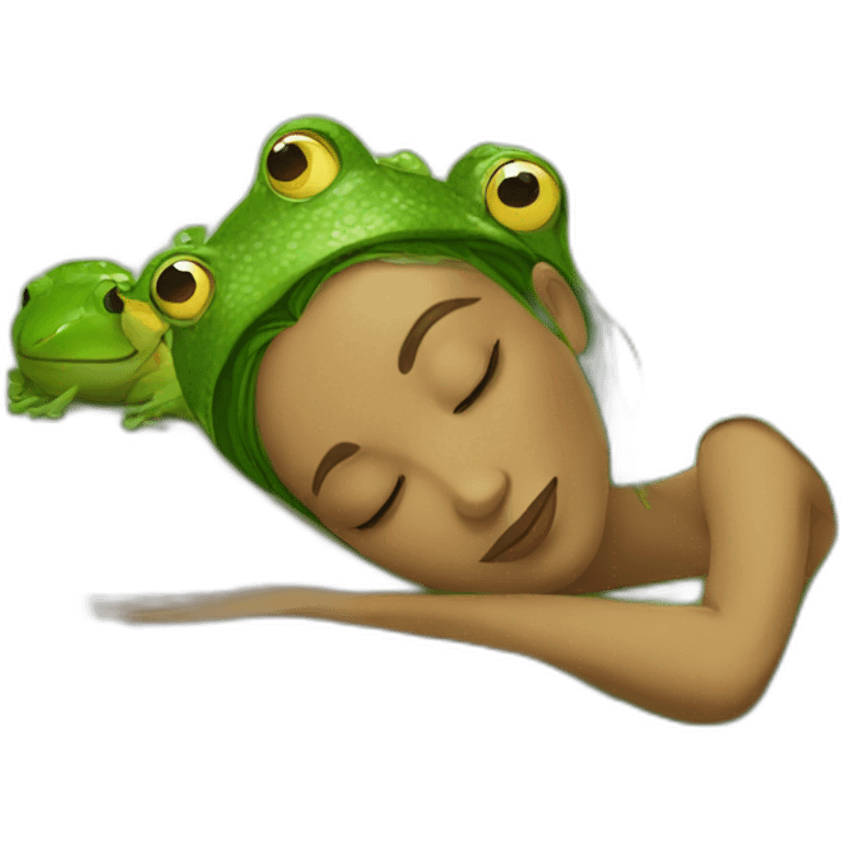 Queen of the frogs sleeping emoji