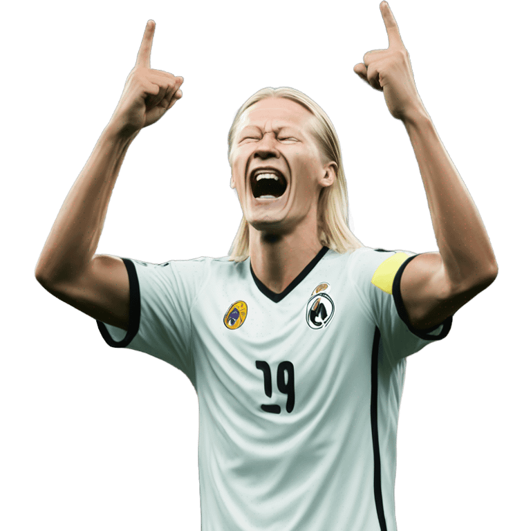 Haaland celebrating a victory over Real madrid emoji