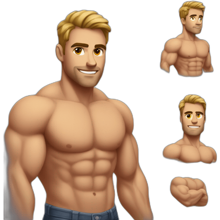 super buff muscular handsome man emoji