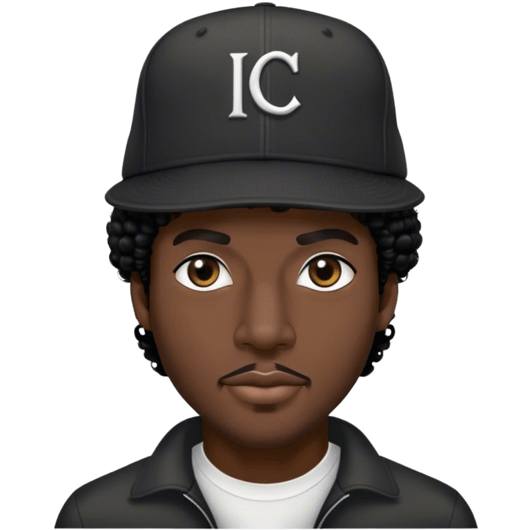 Black man, Compton hat, Black jheri curl emoji