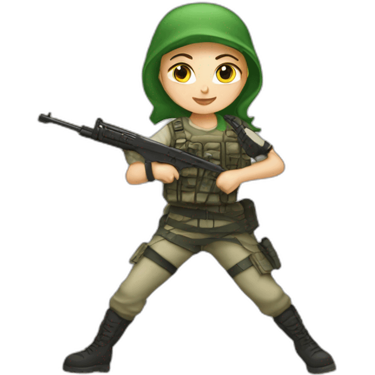 Freedom white girl fighter from Palestine emoji