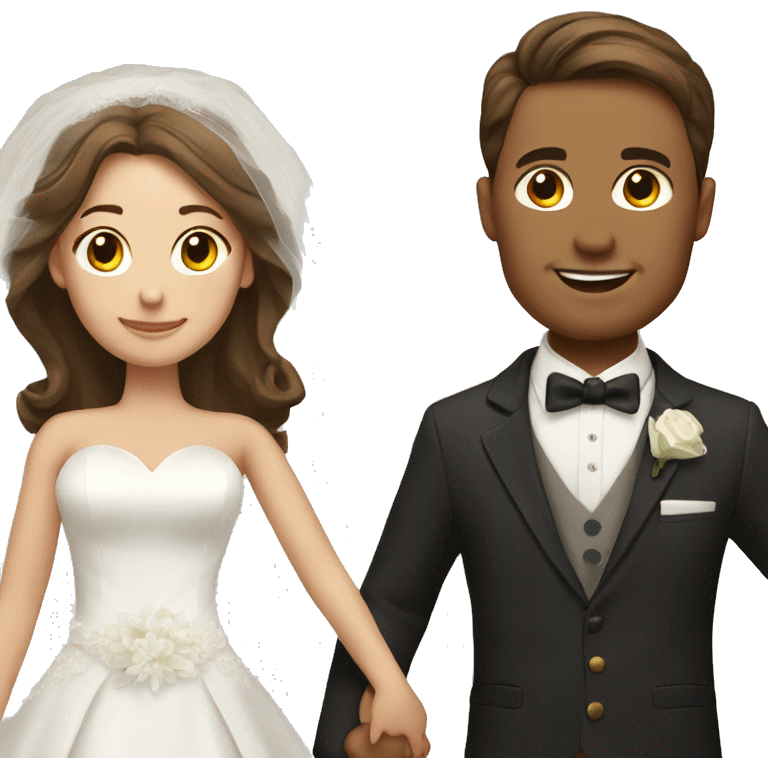 bride and groom groom with brown hair emoji