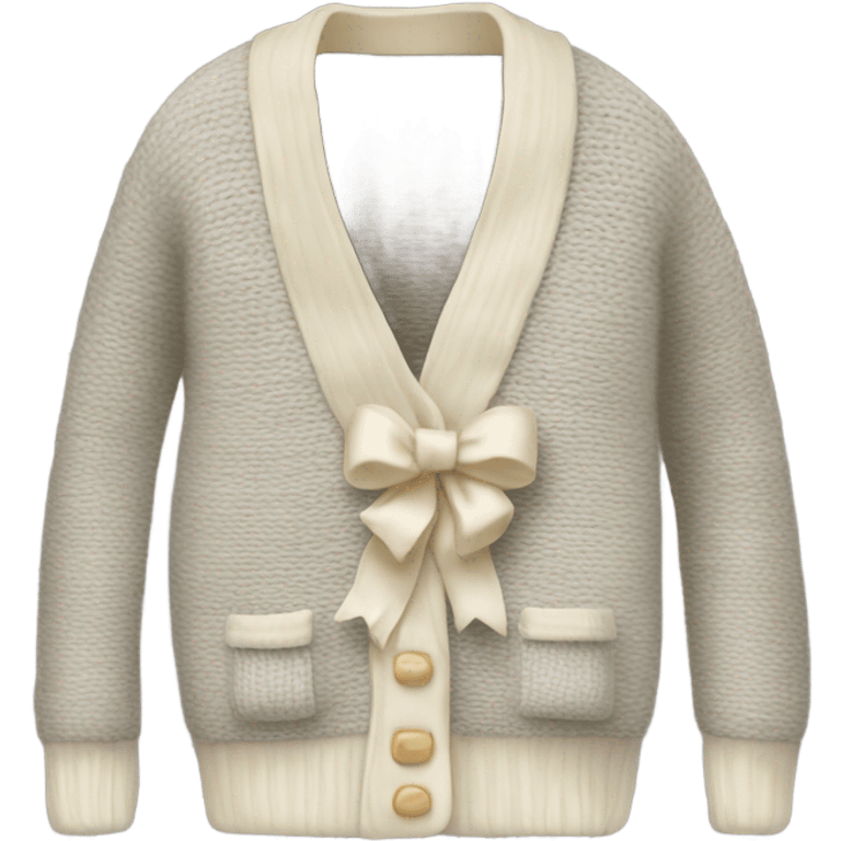 Cardigan with cream bow emoji