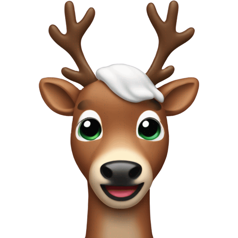 a tap dancing reindeer with makeup on emoji