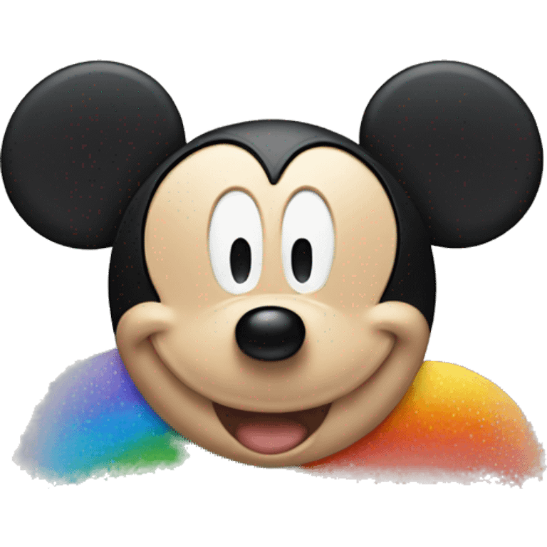 rainbow face Mickey Mouse emoji