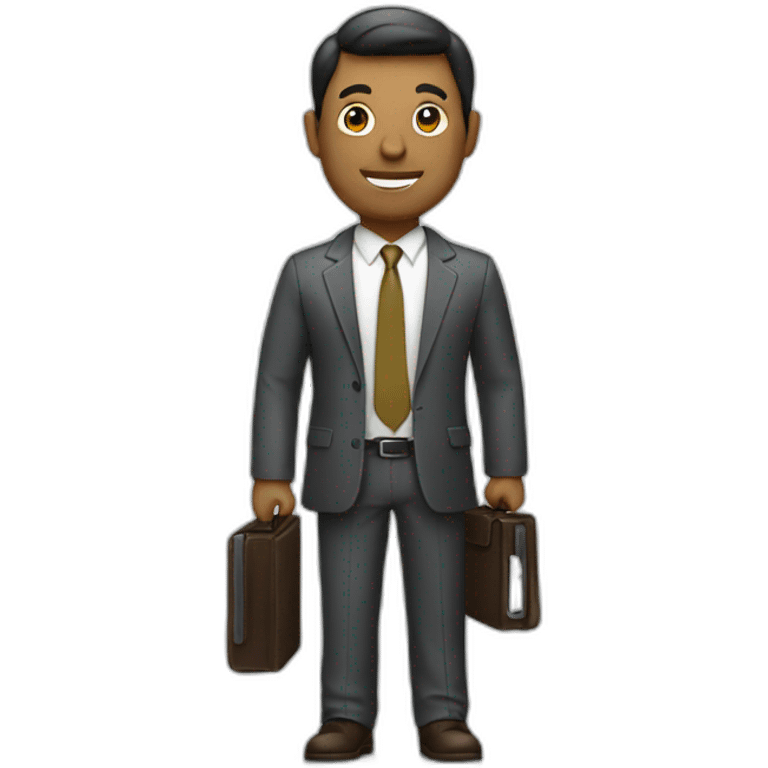 Businessman with briefcase and macbook  emoji