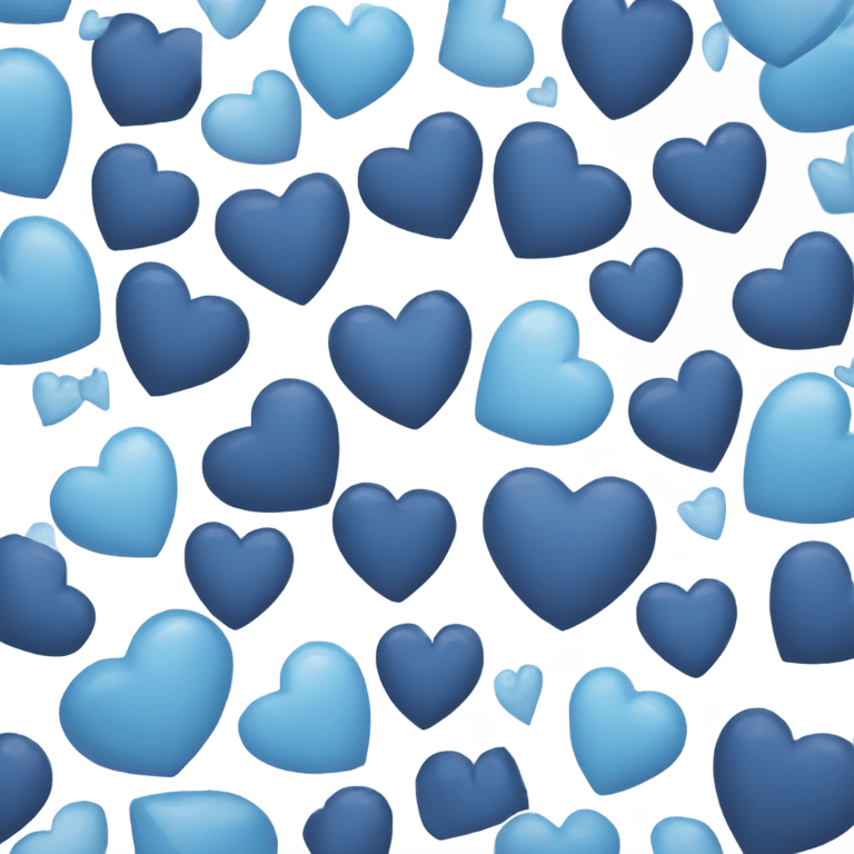 Corazones azules, celestes y blanco  emoji