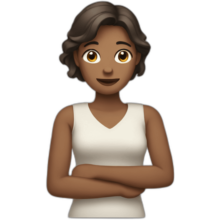 woman with an arm emoji