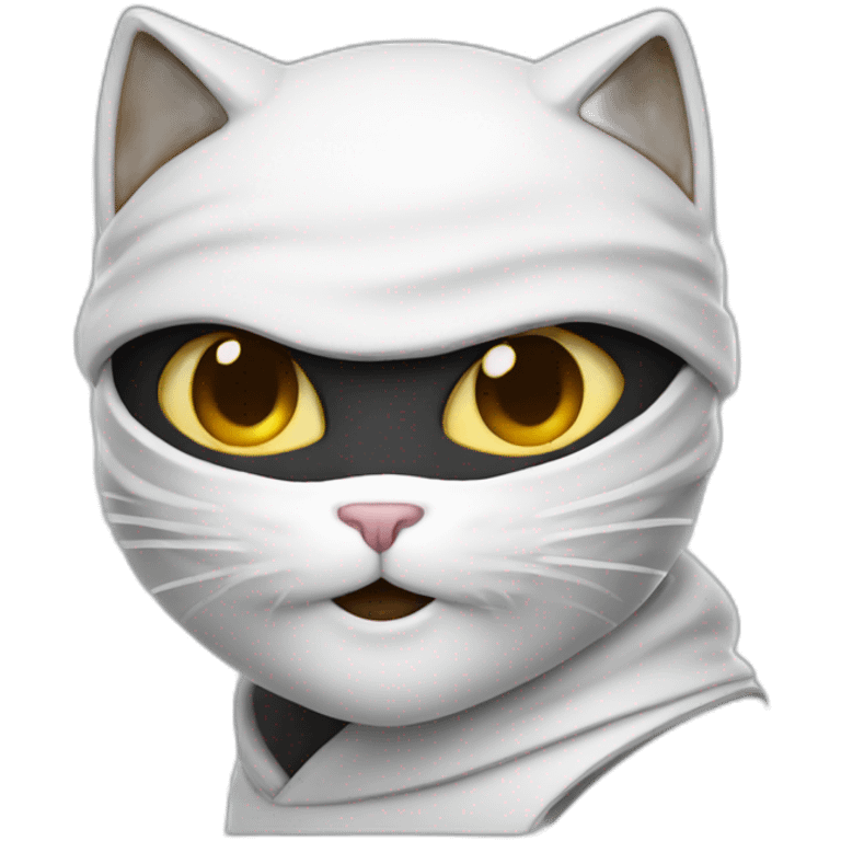 Cat ninja white pastry emoji