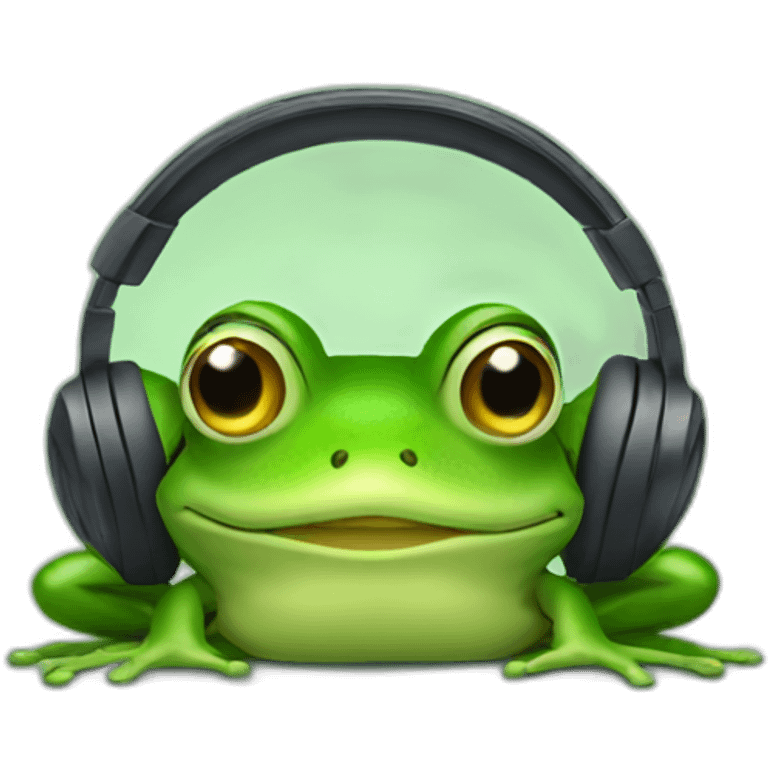 frog wearing headphones emoji