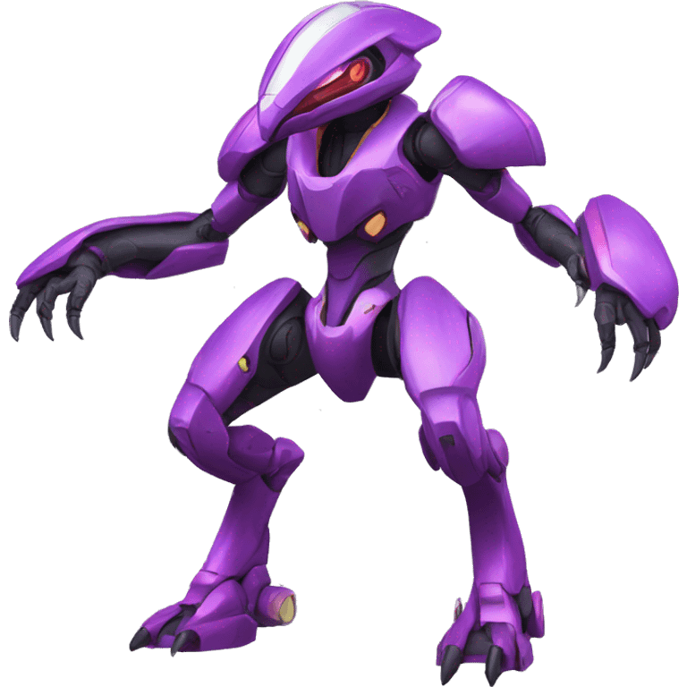 a Genesect-Raptor-Fakémon-—hybrid with a futuristic visor-helmet full body emoji