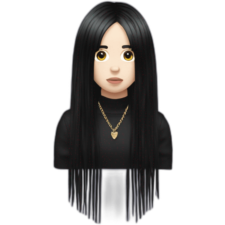 Billie eilish black hair fringe emoji